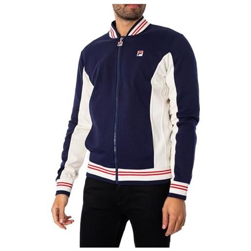 FILA uomo giacca da ginnastica settanta, peacoat/gardenia/chinese red, s