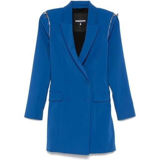 Patrizia Pepe abito corto con maniche rimovibili - blu
