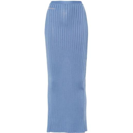Marni gonna lunga con logo jacquard - blu