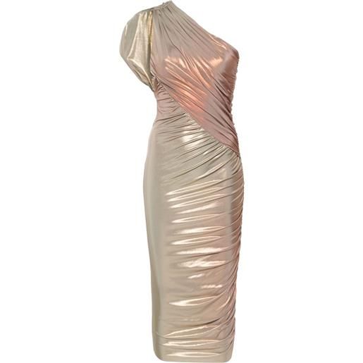 Rick Owens Lilies abito amira midi asimmetrico - effetto metallizzato
