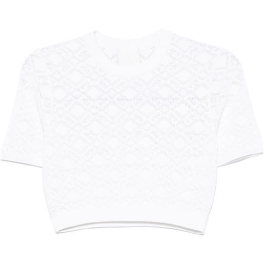 Givenchy t-shirt crop con monogramma 72 - bianco