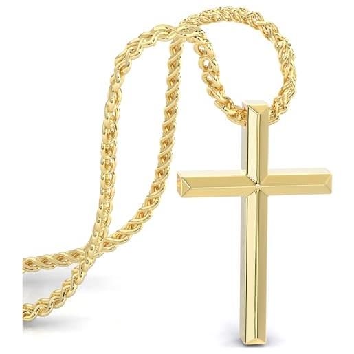 Ciondolo Croce 18k Con Collana 50 Cm - Oro Nero E Argento - LA FERANI Unisex - Foto 2