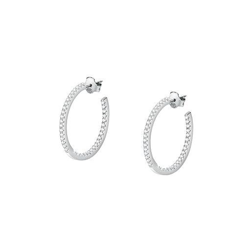 Morellato orecchini a cerchio da donna in argento 925‰, zirconi, collezione tesori - saiw147