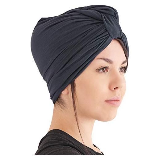 CHARM paraorecchie donna e fascia per capelli con nodo ampia 2 in 1, copricapo invernale, turbante chemio e fascia capelli skincare scalda orecchie grigio chiaro