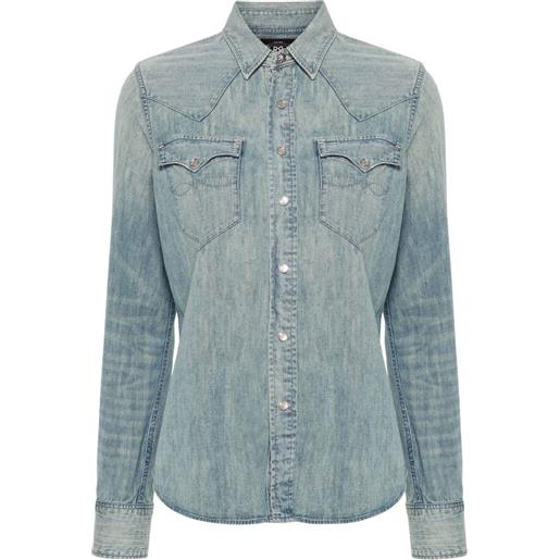 Ralph Lauren RRL camicia denim stile western - blu