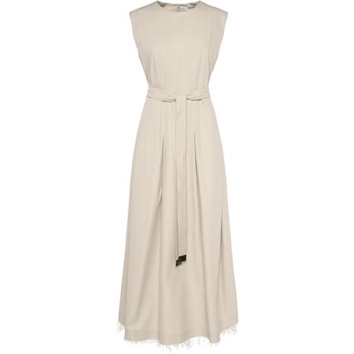 'S MAX MARA vestito midi amina in twill di cotone con cintura