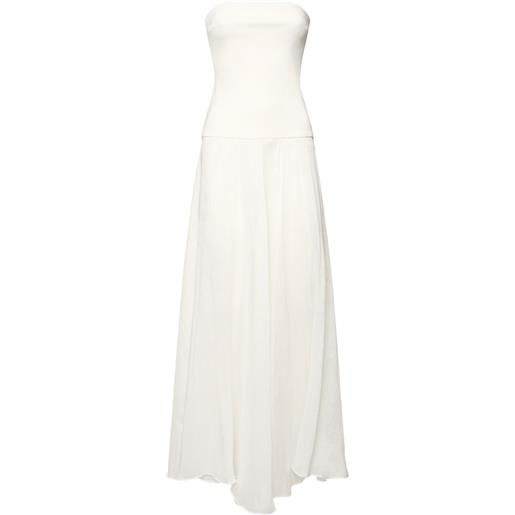 ESSE STUDIOS vestito senza spalline aire in raso e organza