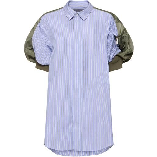 SACAI vestito in popeline di cotone e twill di nylon