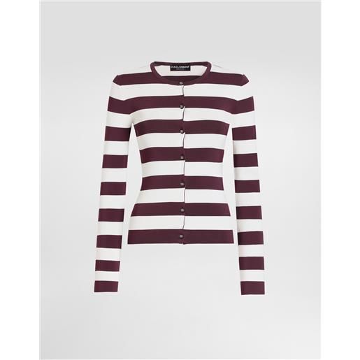 Dolce & Gabbana cardigan girocollo a righe in viscosa