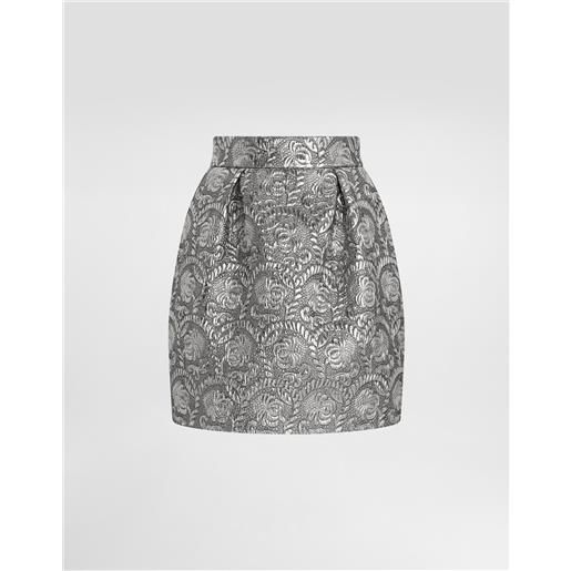 Dolce & Gabbana minigonna in jacquard lamé floreale