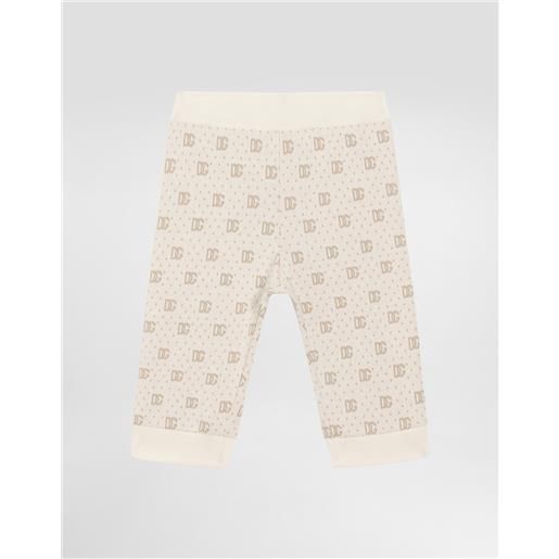 Dolce & Gabbana pantaloni in maglia jacquard con logo dg e pois