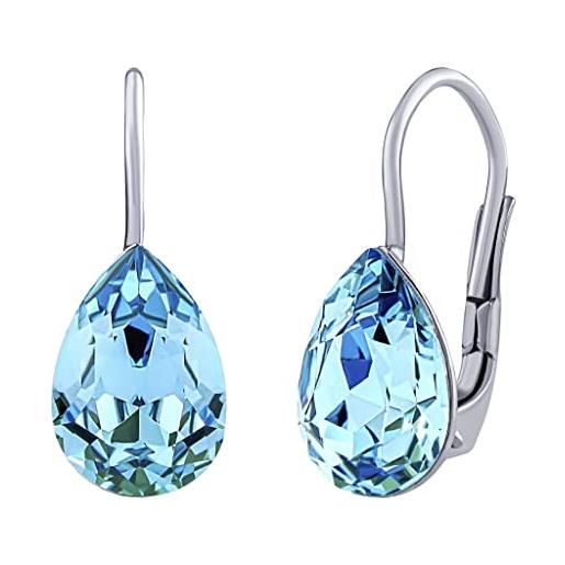 SILVEGO orecchini da donna in argento 925 con swarovski crystals goccia, SILVEGOvsw080e