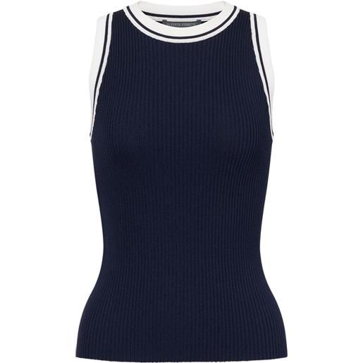 Alberta Ferretti top a coste - blu