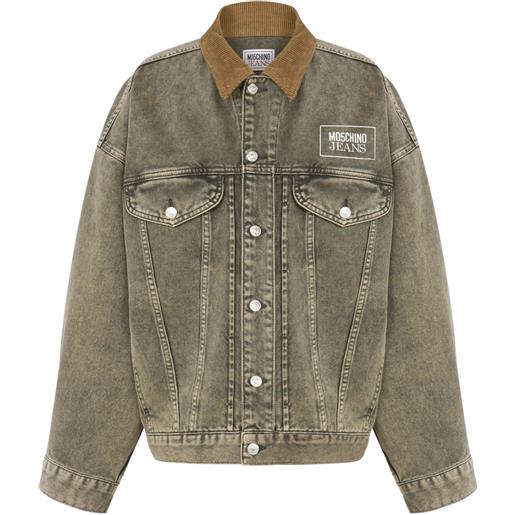 MOSCHINO JEANS giacca denim con stampa - grigio