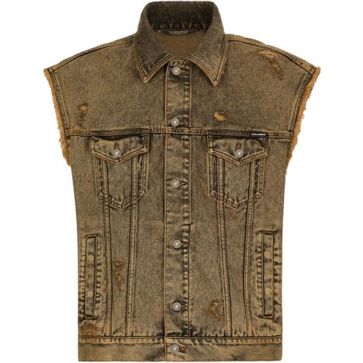 Dolce & Gabbana giacca denim smanicata - toni neutri