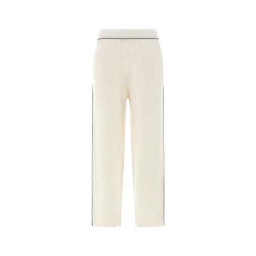 DEHA - pantalone lounge knitted jogger pants in poliammide, bianco (s)