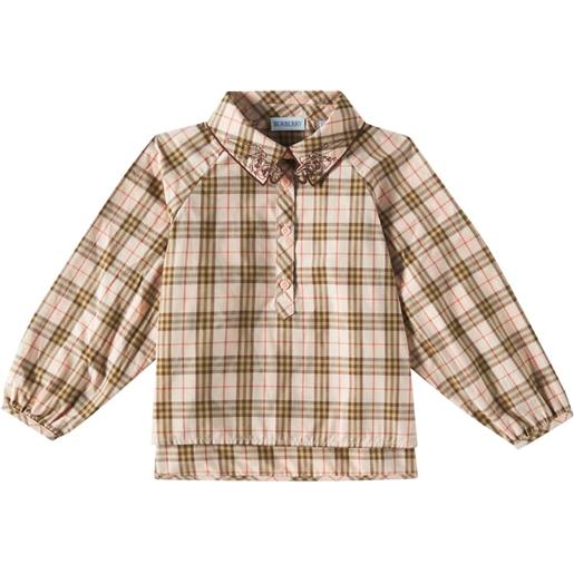 Burberry Kids blusa in cotone burberry check