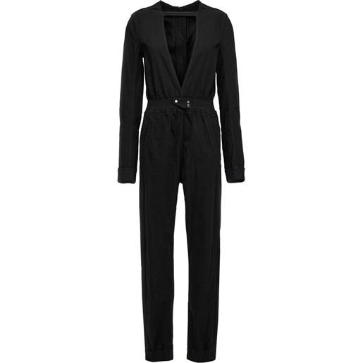 Rick Owens DRKSHDW tuta intera con scollo a v - nero
