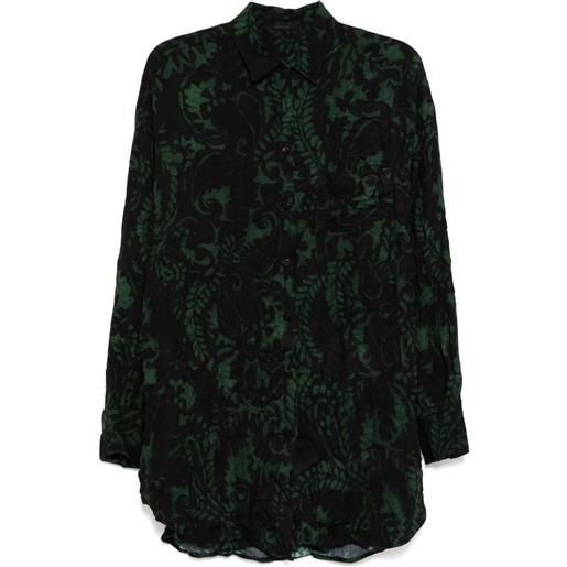 Transit camicia con effetto increspato - nero