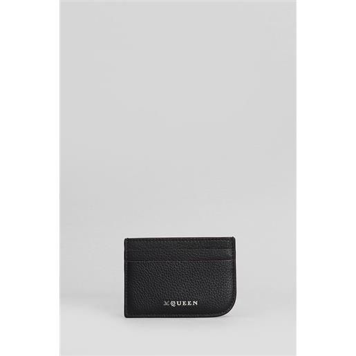 Alexander McQueen portafoglio sling in pelle nera