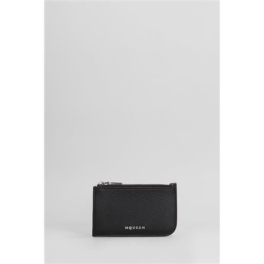 Alexander McQueen portafoglio sling in pelle nera