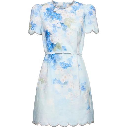 ZIMMERMANN vestito mini crush in lino stampato