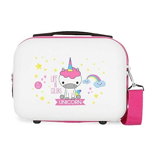 Roll road little me pochette per trucco 29 x 21 x 15 cm bianco