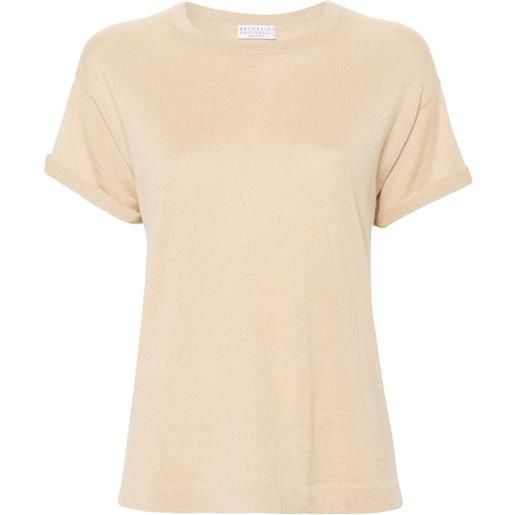 Brunello Cucinelli t-shirt con effetto metallizzato - toni neutri