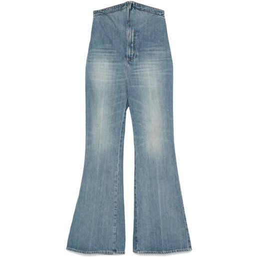 Alexander McQueen jeans fold over waist - blu