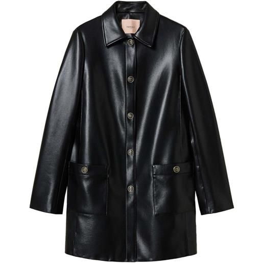 TWINSET trench con logo - nero