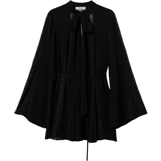 TWINSET tunica in pizzo - nero