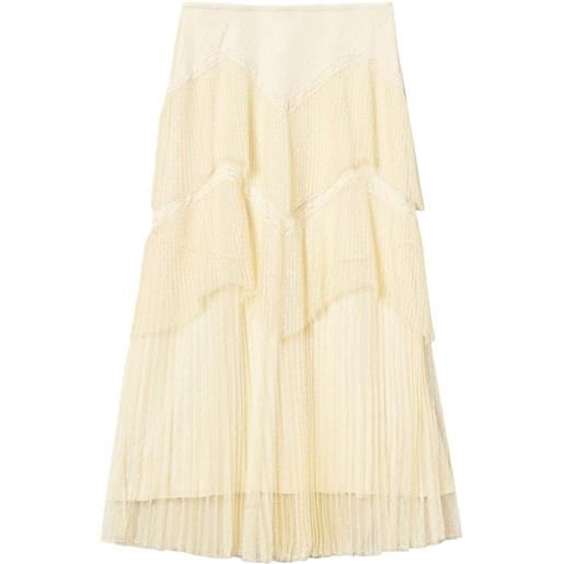 TWINSET gonna lunga con pieghe - toni neutri