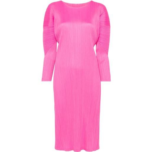 Pleats Please Issey Miyake abito midi - rosa