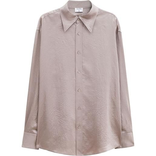 Filippa K camicia con effetto stropicciato - toni neutri