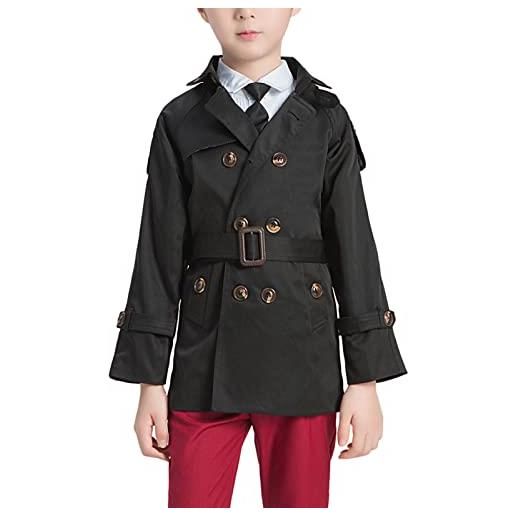 amropi bambini e ragazzi trench cappotto con cintura giacca a vento cappotti cachi, 3-4 anni