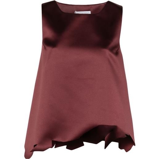 Viktor & Rolf top con orlo sfilacciato - rosso
