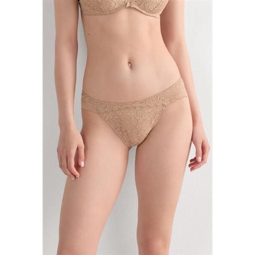 Intimissimi slip in pizzo a vita bassa naturale