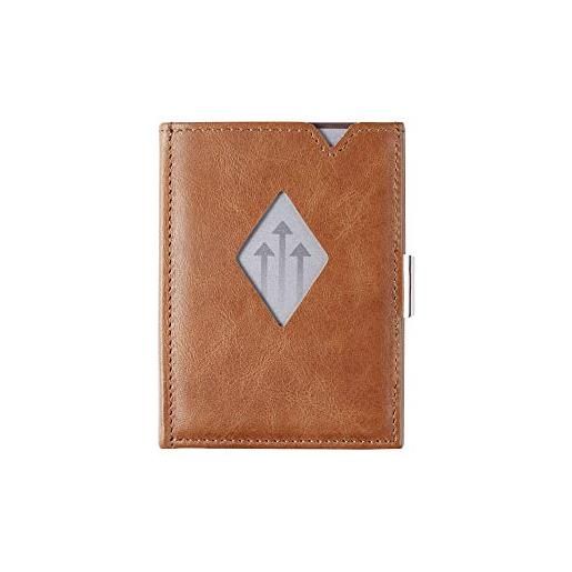 EXENTRI multiwallet portafogli tri-fold - blocco rfid con clip di chiusura e borsa in acciaio inossidabile