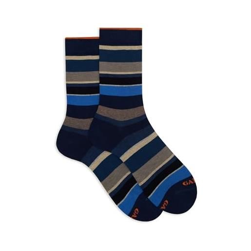 Gallo calze corte uomo blu righe multicolor