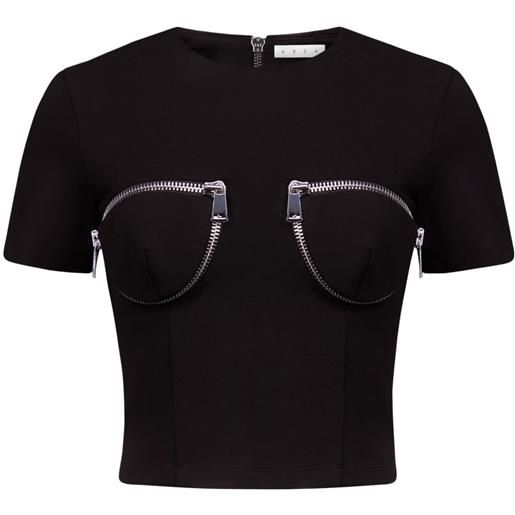 AREA t-shirt con zip - nero