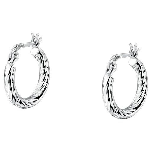 Morellato orecchini a cerchio da donna in argento 925 riciclato, collezione tesori - saiw253, argento