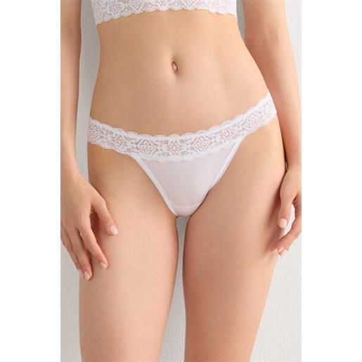 Slip Donna In Microfibra Seamless - Confezione Da 5 Pezzi - Bianco - Taglia S/M - POMPEA