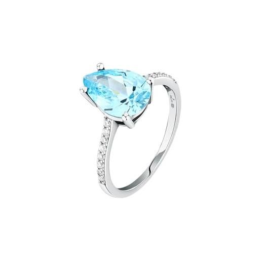 Morellato anello da donna in argento riciclato al 925% , zirconi, collezione tesori saiw205010, argento 925 riciclato, zirconia cubica