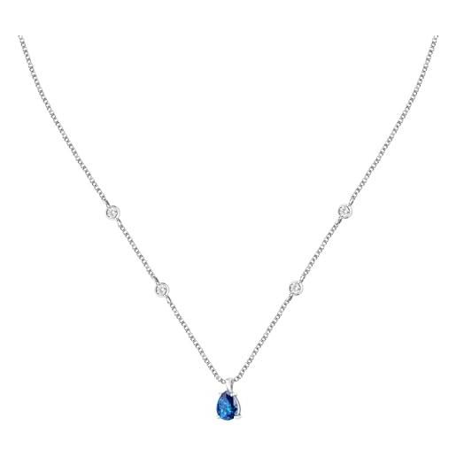 Morellato collana da donna in argento riciclato al 925% con zirconi, collezione tesori saiw191, argento 925 riciclato, zirconia cubica