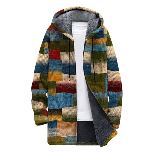 uxxnjfg Maglione Uomo Invernale Trekking Felpa Uomo con Cappuccio con Zip Taglie Forti Autunno Felpe Giacca Termica Pile Primaverile Pullover Running da Lavoro Sweatshirt(Grigio,S