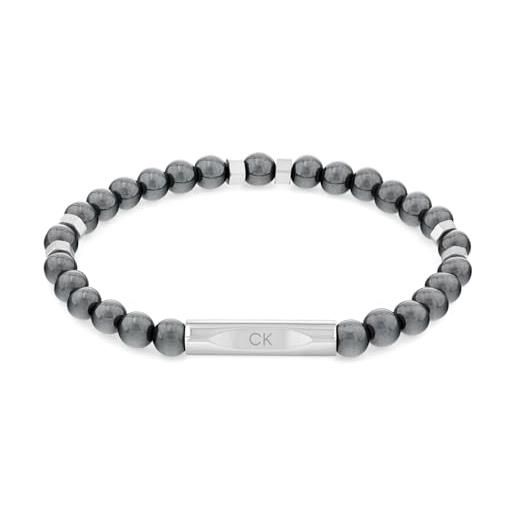 Calvin Klein braccialetto di perline da uomo collezione mixed beads - disponibile con pietre occhio di tigre o di ematite