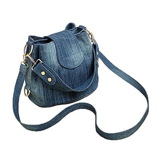 Borsa a Mano con Tracolla VIAVERDI in Pelle Blu Made in Italy linea Ca