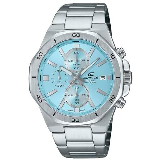 Edifice casio Edifice - orologio da polso da uomo al quarzo casual bracciale e cassa in acciaio inox grigio quadrante analogico verde - efv-640d-2bvuef