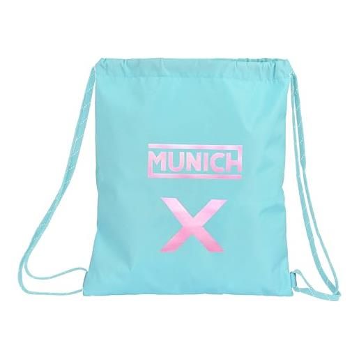 safta munich sky - zaino a sacco piatto, grande, ideale per bambini di diverse età, comodo e versatile, qualità e resistenza, 35 x 40 cm, colore, blu chiaro, estándar, casual