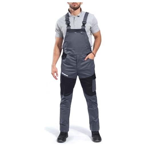 Stenso eos salopette da lavoro uomo elasticizzati - salopette da lavoro uomo stretch con spandex grigio 48